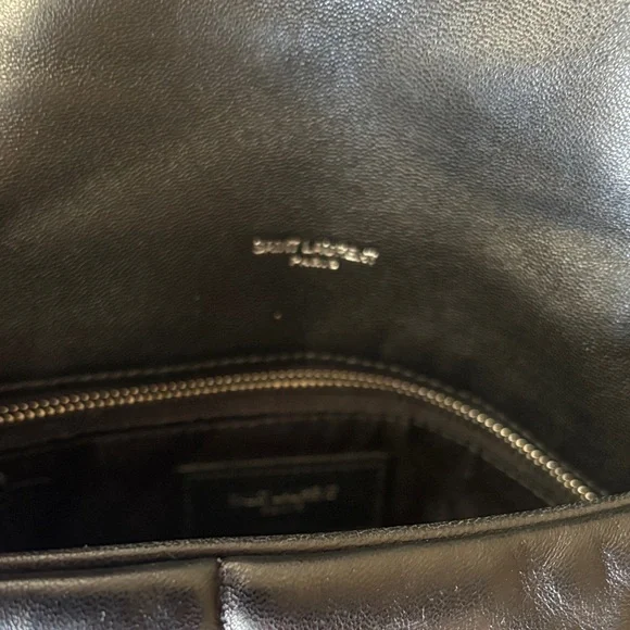 Yves Saint Laurent Black Quilted Shoulder Bag with Silver Accents - Picture 3 of 4